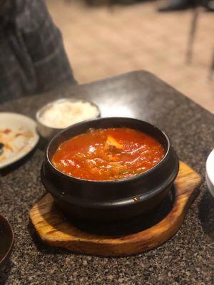 Kimchi tofu pork soup