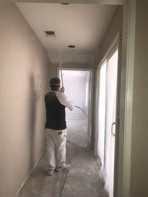 Interior spray painting