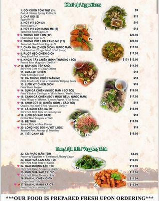 Updated Menu