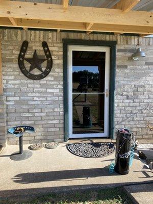 House front door tinted with moonlight 5%