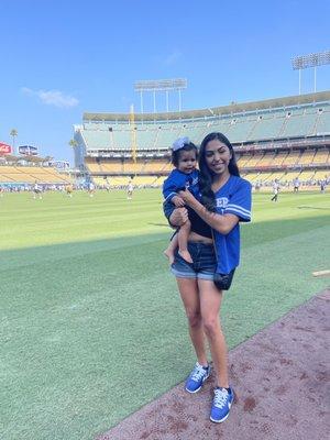 On the field after running the bases!