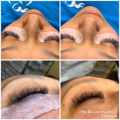 Eyelash extensions (wispy look)