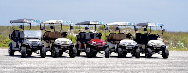 6 seaters with with blue tooth speakers and color LED lights under the cart