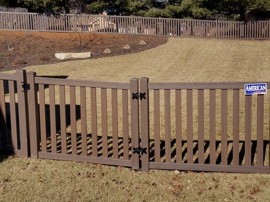 Beautiful Chestnut Brown Woodland Vinyl Fence