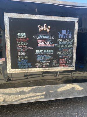 BBQ menu board