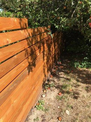 Fence after sealing it.