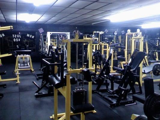 View of the many machines at the Asylum Gym.