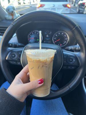 Iced passion fruit latte