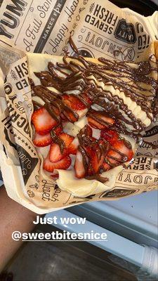 Crepe w/out whip cream strawberry banana and Nutella