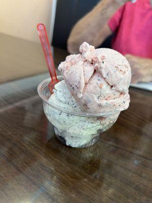 Double scoop-Cherry Dark Chocolate Almond & Chocolate-Covered Coconut