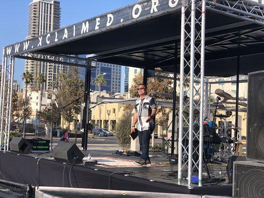 Full stage set up at Ruocco Park San Diego