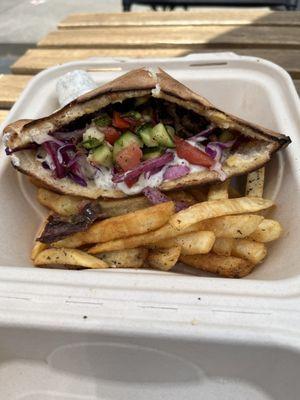 Lamb shawarma sandwich