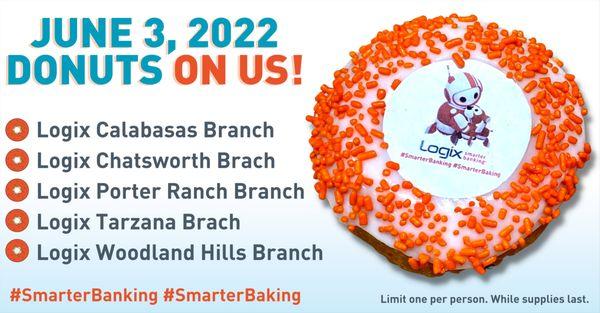 Get a FREE Logix donut at Logix Calabasas on June 3, for Donut Day! Donut forget to post a picture on social media with #SmarterBaking