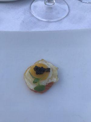 Salmon quail egg caviar