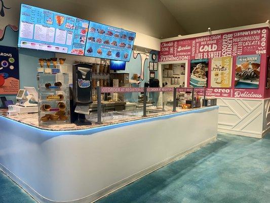 Ice cream area and counter