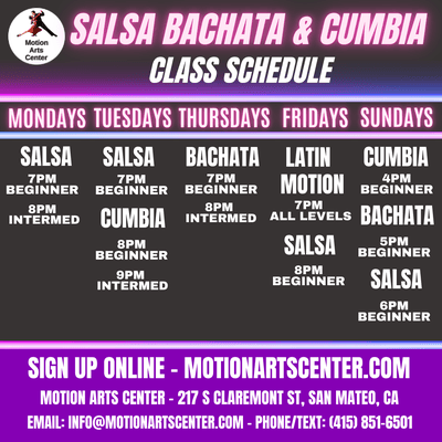 Salsa, Bachata, Cumbia Classes