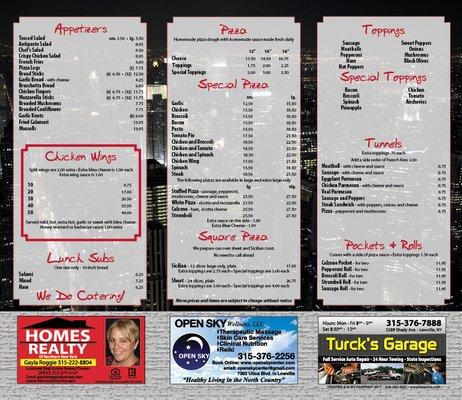 New York Pizzeria and Restaurant 2018 Take-Out Menu