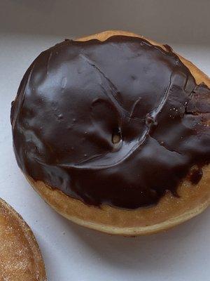 Chocolate cream filled donut