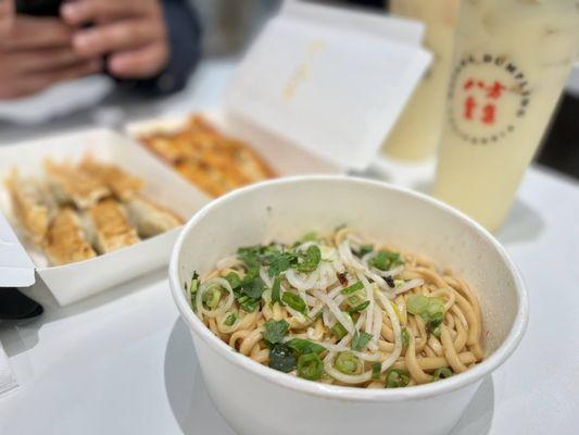 Old Fashioned Noodle (Soy Wild Mango drink behind)