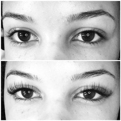 Lash extensions are fun for all ages! Before and After by Haley at Dolce Salon. Book online at www.dolcesalon.biz