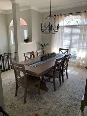 Sonoma Table and curved x dining chairs.