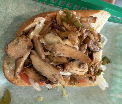 Half chicken cheesesteak