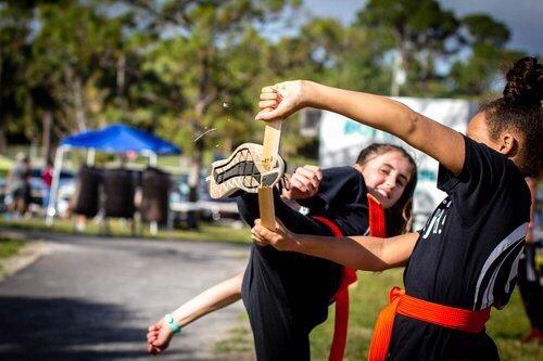 Break boards, get fit and learn self-defense during daily training sessions at Raise Leaders Summer Camp www.raiseleaders.org