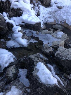 Need your trekking poles and microspikes to cross this waterfall slippery/icy area!!!