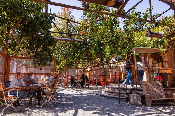 Beer garden interior