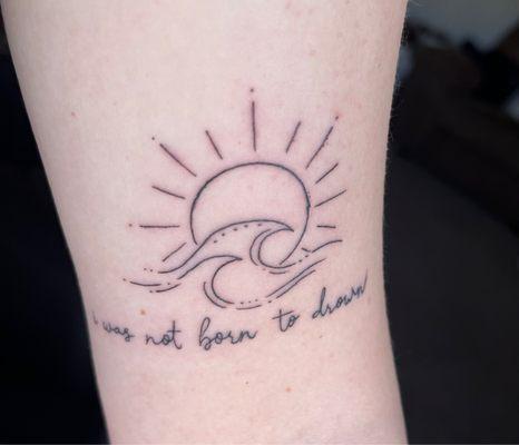 "I was not born to drown" Lumineers tattoo