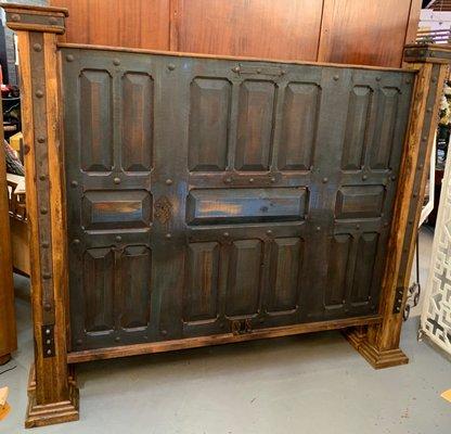 Awesome Rustic King Headboard/Footboard with Side Rails and Slats from The Arrangement