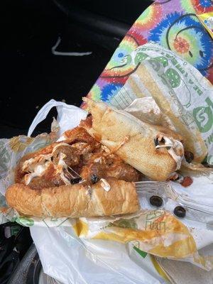 I only picked the sandwich up once.. Looks like a train wreck