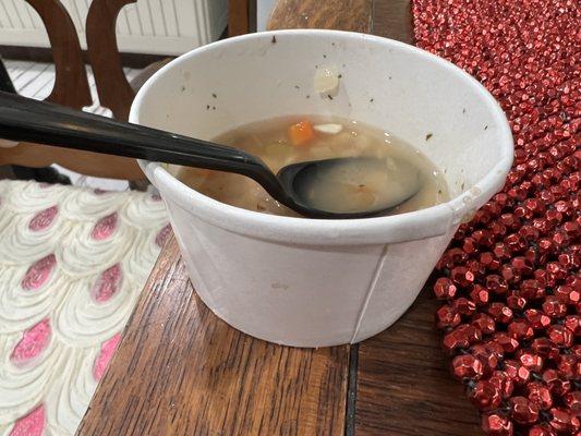 11'22 - this is their navy and ham  soup 1/3 full upon arrival. And it was like a broth What?!