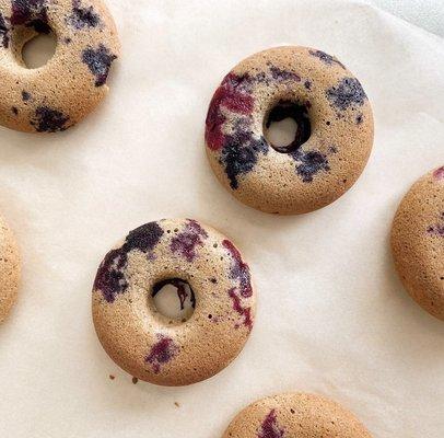 Blueberry Cassava Flour Doughnuts