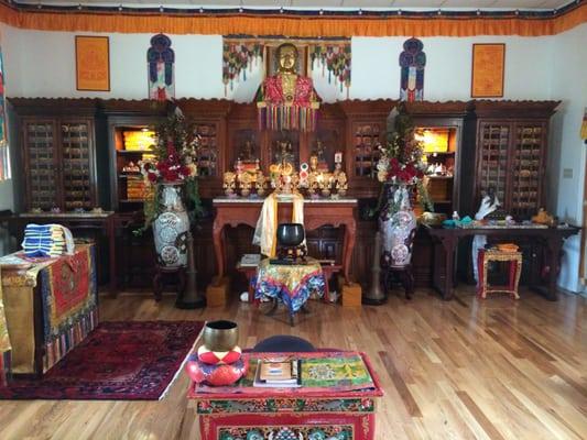 Interior of the Karma Thegsum Choling Shrine Room in Irving Texas (September 2014)