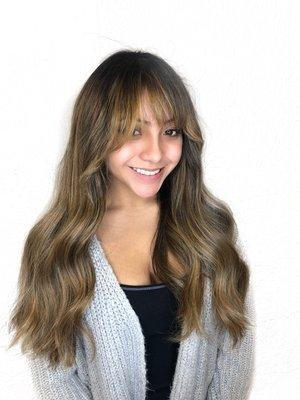 Balayage, hair color, highlights