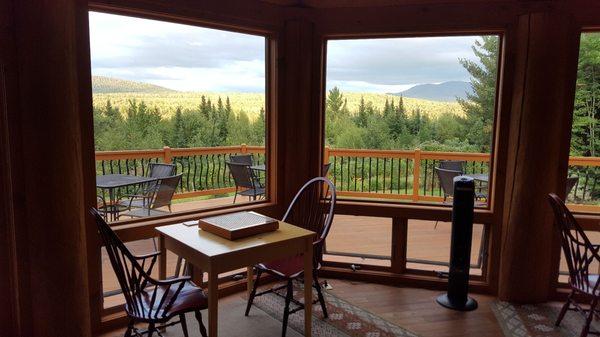 View of the white mountains from the main room