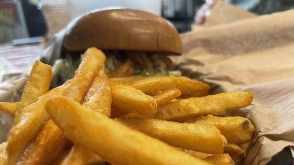 Blue Cheese Burger and Fries