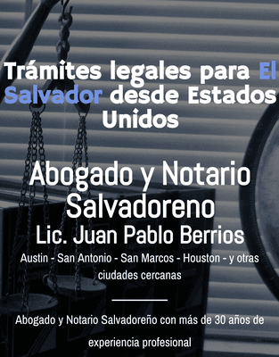 Abogado y Notario Salvadoreno - Juan Pablo Berrios