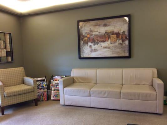 Spacious waiting room at Dr. Schoning's office.