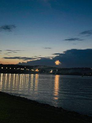 You can see the 4th ofJuly fireworks from their back patio