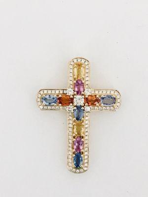 Multicolor Sapphire cross