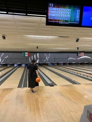 Rachel ready to throw a strike