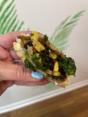 Black bean Corn Salaa with chimichurri