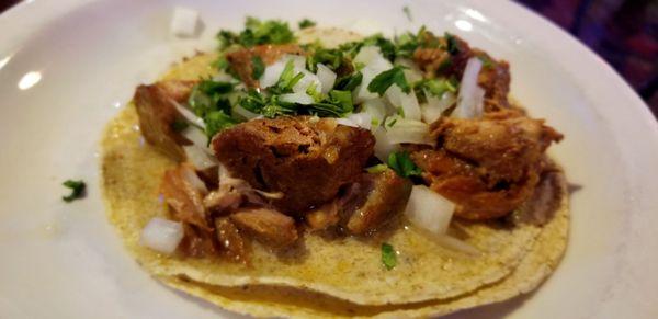 Authentic carnitas taco