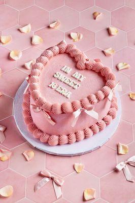 Pink Coquette Heart Cake