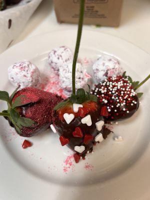 Homemade Chocolate Truffles & Chocolate covered Strawberries