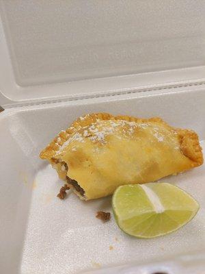 Interesting beef empanada.