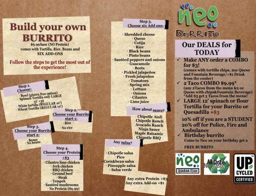 TAKE-OUT MENU BYO Guide, Our Deals