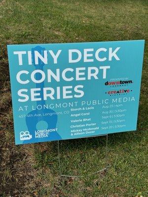 Don't miss the Tiny Deck concert series!